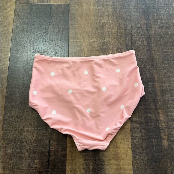 Albion Fit Pink & White Polka Dot Swimsuit Bottom Size Small - Picture 4 of 6